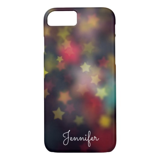 Coques Case-Mate iPhone Bokeh en or à étoile fillette délicat personnalisé (Dos)