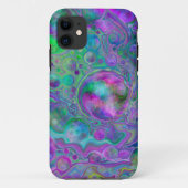 Coques Case-Mate iPhone Bokeh Fluid Art violet, vert et bleu (Dos)