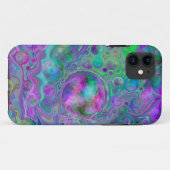 Coques Case-Mate iPhone Bokeh Fluid Art violet, vert et bleu (Dos (Horizontal))