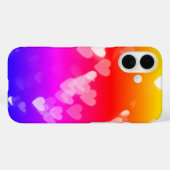 Coques Case-Mate iPhone Bokeh Hearts Sur Neon Gradient Rainbow (Verso (horizontal))