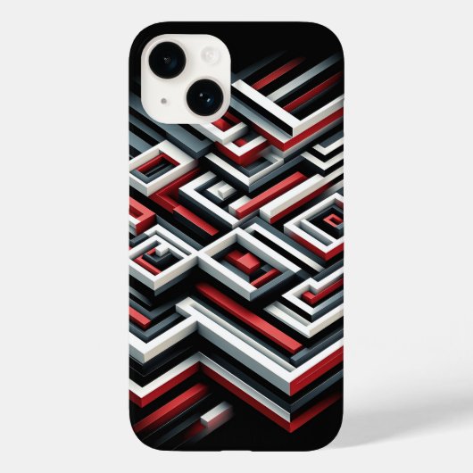 Coques Case-Mate iPhone Bold 3D Geometric Maze Phone Case - Red, Black  (Verso)