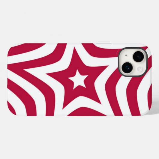 Coques Case-Mate iPhone Bold & Bright Red & White Star dans un Motif vecto (Verso (horizontal))