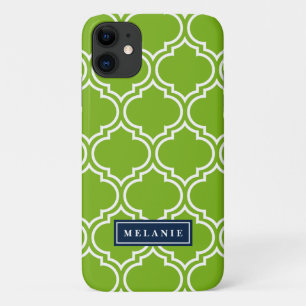 Case-Mate iPhone Case Bold Lime Marocain Lattice Nom de la marine Modèle