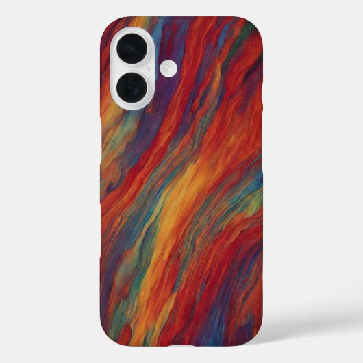 Coques Case-Mate iPhone Bold Sunset Red and Orange Abstract Oil Paint Flow (Verso)