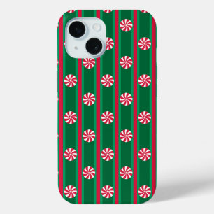 Coque Pour iPhone 15 Bonbon de menthe de Noël amusant et fantaisiste