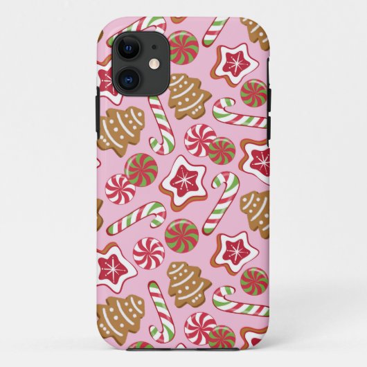 Coques Case-Mate iPhone Bonbons de Noël - rose (Dos)