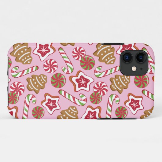 Coques Case-Mate iPhone Bonbons de Noël - rose (Dos (Horizontal))