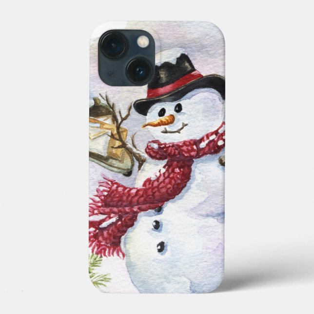 Coques Case-Mate iPhone bonhomme de neige de Noël (Verso)
