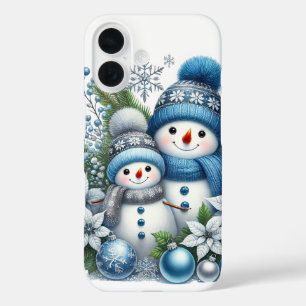Coques iPhone 16 Bonhomme de neige de Noël festif Vacances