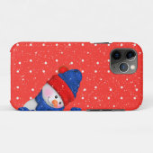 Coques Case-Mate iPhone bonhomme de neige points rouges et blancs (Dos (Horizontal))