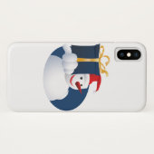 Coques Case-Mate iPhone Bonhomme de neige remet un cadeau... (Dos (Horizontal))