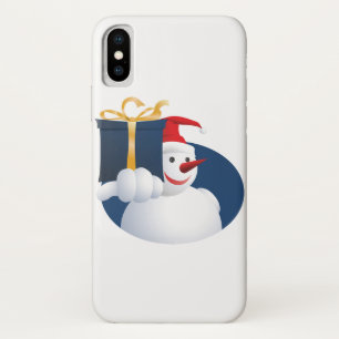Coque Case-Mate Pour iPhone Bonhomme de neige remet un cadeau...