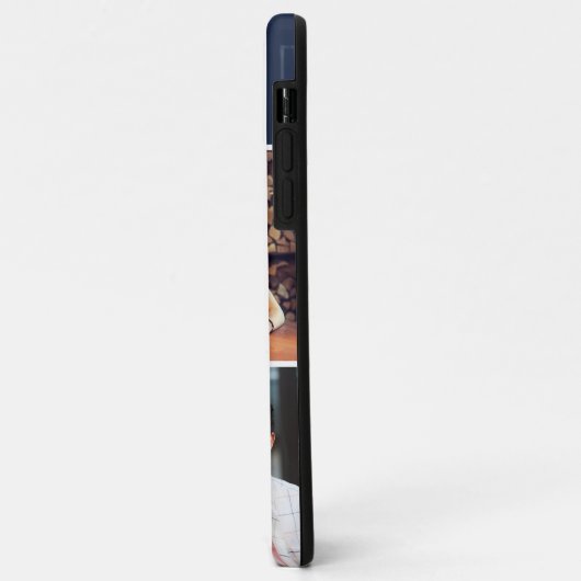 Coques Case-Mate iPhone Bonjour ! 4 Photo Collage bleu foncé Personnalisé (Dos/Gauche)