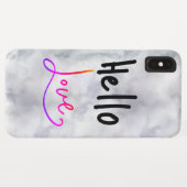 Coques Case-Mate iPhone Bonjour Amour Drôle Typographie Marbre (Dos (Horizontal))