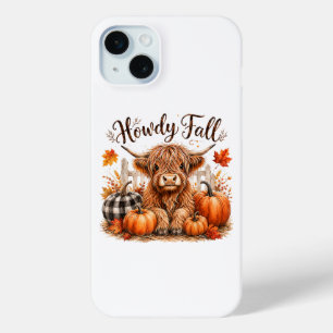 Coque iPhone 15 Mini Bonjour automne vache des Highlands Bonne Action d