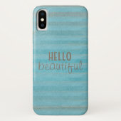 Coques Case-Mate iPhone Bonjour belle citation Boho Motif rayé (Dos)