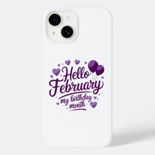 Coque Pour iPhone 14 Bonjour Février : Célébrez Votre Mois D'Anniversai