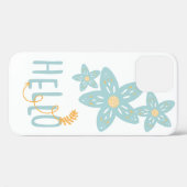 Coques Case-Mate iPhone Bonjour Floral Boho Bleu Jaune Moderne Cute (Verso (horizontal))