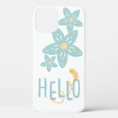 Coques Case-Mate iPhone Bonjour Floral Boho Bleu Jaune Moderne Cute (Verso)