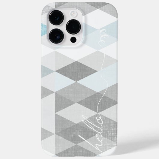 Coques Case-Mate iPhone Bonjour Grey et Blue Linen Motif iPhone (Verso)