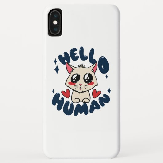 Coques Case-Mate iPhone Bonjour humain Chat Mignon (Dos)
