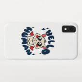 Coques Case-Mate iPhone Bonjour humain Chat Mignon (Dos (Horizontal))