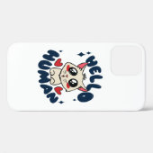 Coques Case-Mate iPhone Bonjour humain Chat Mignon (Verso (horizontal))