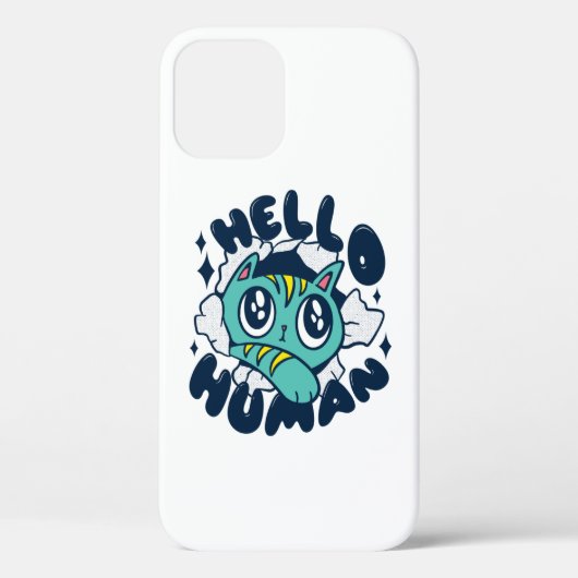 Coques Case-Mate iPhone Bonjour humain Chat Mignon (Verso)