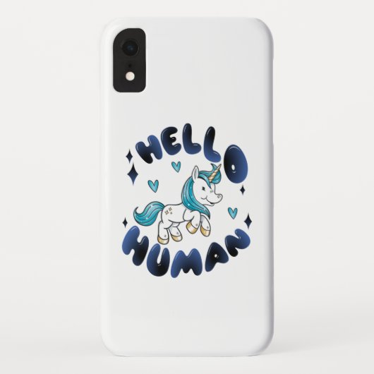 Coques Case-Mate iPhone Bonjour humain Licorne adorable (Dos)