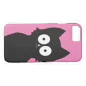 Coques Case-Mate iPhone Bonjour ! | Kitty noir sur fond rose (Dos (Horizontal))