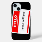 Coques Case-Mate iPhone Bonjour Mon Nom Est Sticker (Verso)