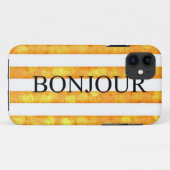 Coques Case-Mate iPhone Bonjour Orange Rayure Bokeh (Dos (Horizontal))