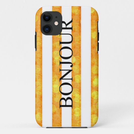 Coques Case-Mate iPhone Bonjour Orange Stripe Bokeh (Dos)