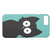 Coques Case-Mate iPhone Bonjour ! | Turquoise noir Kitty Silhouette (Dos (Horizontal))