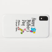 Coques Case-Mate iPhone Bonne fête des mères. Maman, je t'aime. (Dos (Horizontal))