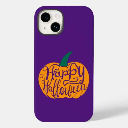 Coques Case-Mate iPhone Bonne lettre Halloween sur citrouille sculpté (Verso)