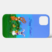 Coques Case-Mate iPhone Bonne Pâques ! Lapin avec lapin et poussin (Verso (horizontal))