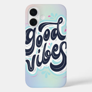 Coques iPhone 16 Bonne Vibes Typographie Manuscrite Esthétique pour