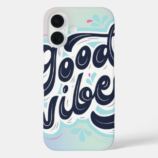Coques iPhone 16 Bonne Vibes Typographie Manuscrite Esthétique pour