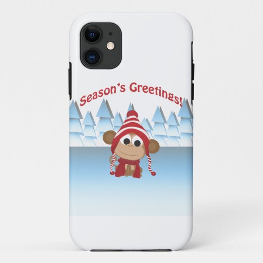 Coques Case-Mate iPhone BONNES FÊTES ! Singe (Dos)