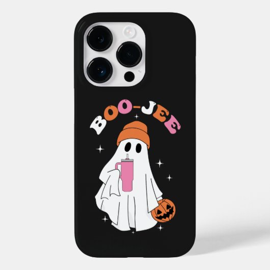 Coques Case-Mate iPhone BOO JEE Funny Halloween Ghost Coffee Citrouille (Verso)