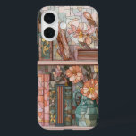 Coques iPhone 16 Book Theme Stained Glass Phone Case<br><div class="desc">Introducing our stunning romantic floral aesthetic stained glass phone case, designed to add a touch of elegance and artistry to your device. This unique phone case is a perfect fit for the iPhone 16 Pro and iPhone 15 Pro Max, featuring a beautiful flower stained glass pattern that captures the essence...</div>