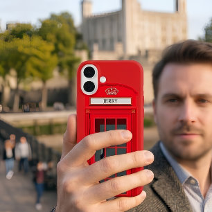 Coques iPhone 16 Boot téléphonique rouge Londres personnalisé