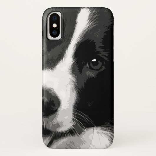 Coques Case-Mate iPhone Border collie noir et blanc (Dos)