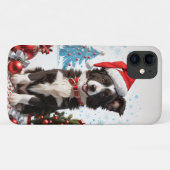 Coques Case-Mate iPhone Bordure Collie Chiot portant un Casquette rouge de (Dos (Horizontal))