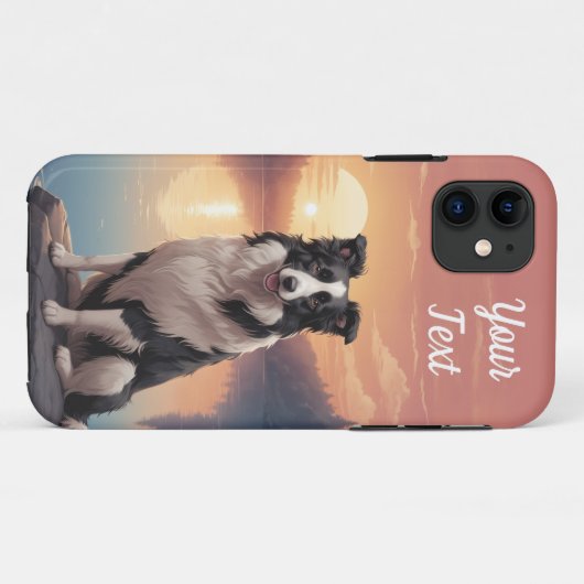 Coques Case-Mate iPhone Bordure Collie par lac (Dos (Horizontal))