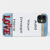 Coques Case-Mate iPhone Bordure d'amour (bleu) (Dos (Horizontal))