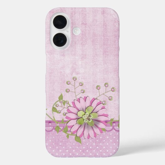 Coques Case-Mate iPhone Bordure florale rose (Verso)