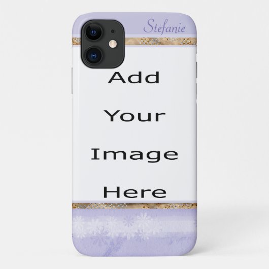 Coques Case-Mate iPhone Bordure Lavande et Fleurs Blanches (Dos)