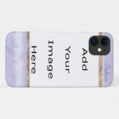 Coques Case-Mate iPhone Bordure Lavande et Fleurs Blanches (Dos (Horizontal))